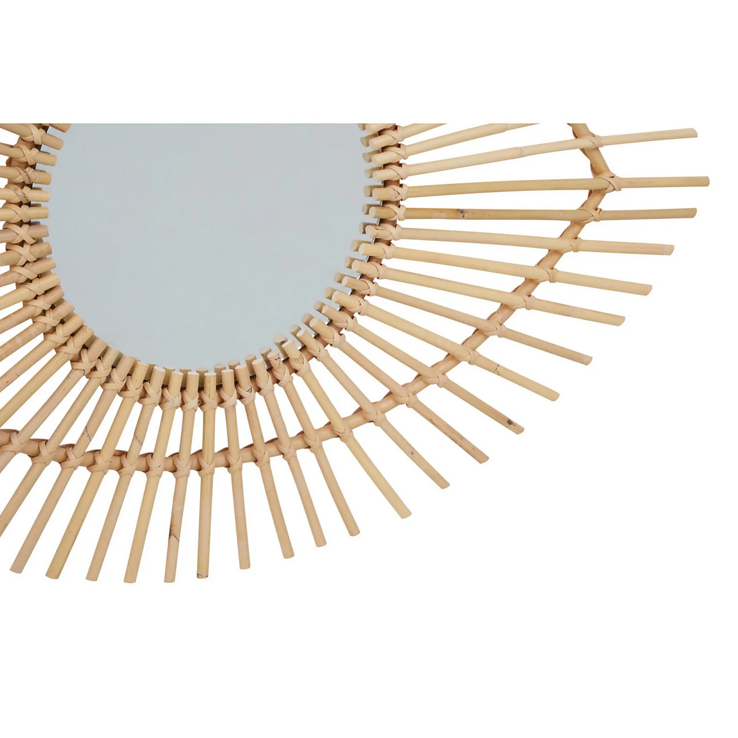 Mataram Eye Shape Rattan Wall Mirror- Natural - 83x56cm 4 Mataram Eye Shape Rattan Wall Mirror- Natural - 83x56cm - Image 4