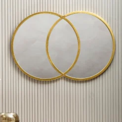 Farran Metal Wall Mirror - Champagne Gold - 90x60cm -Furniture Series 14820946 1035058438392103