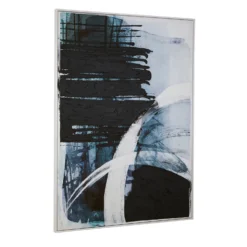 Astratto Wall Art Oil Painting - Blue & Black - 103x143cm -Furniture Series 14821009 1295058683370732