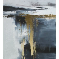 Astratto Oil Paint Wall Art - Blue & Gold - 102.6x142.6cm -Furniture Series 14821021 9685057937893673