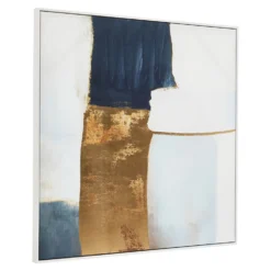 Astratto Wall Art - Blue & Gold - 103x103cm -Furniture Series 14821052 1235058393946125